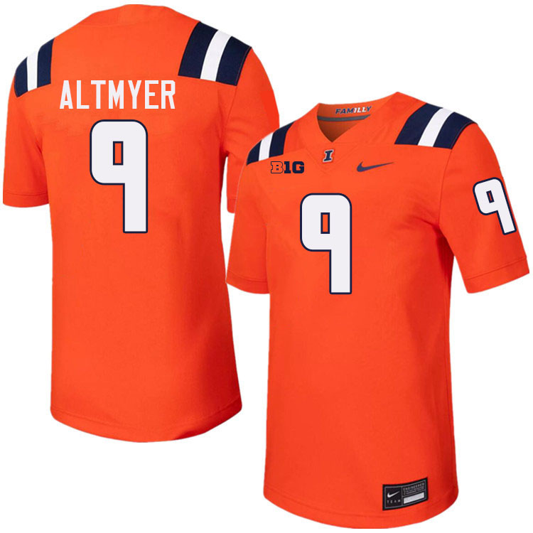 Men #9 Luke Altmyer Illinois Fighting Illini College Football Jerseys Stitched-Orange